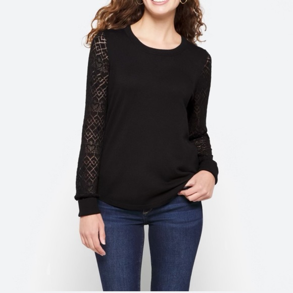 LETY & ME Tops - LETY & ME Vittoria Pointelle Sleeve Sweater NWT